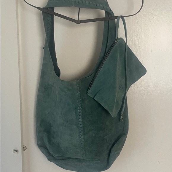 Haute Hippie Teal Suede Hobo Bag Set - Picture 1 of 2